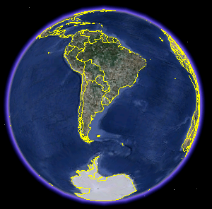 Imagen del Mundo tomada de Google Earth