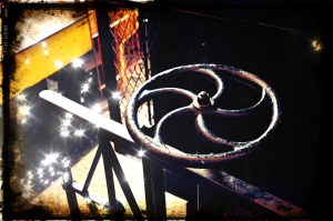 Freno manual de antiguo tren