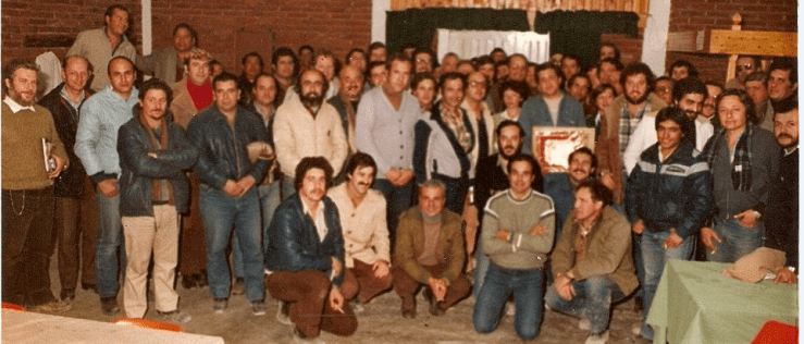 Fotografía del personal de Panedile S.A. en el Complejo Hidroélectrico Río Grande, Córdoba, Argentina