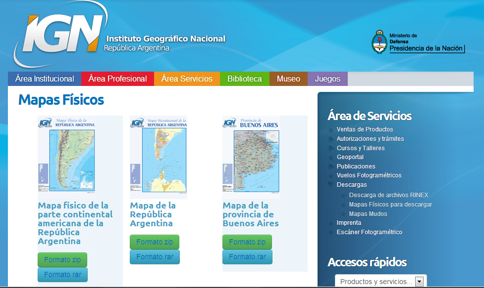 Mapas escolares para bajar gratis del sitio del IGN