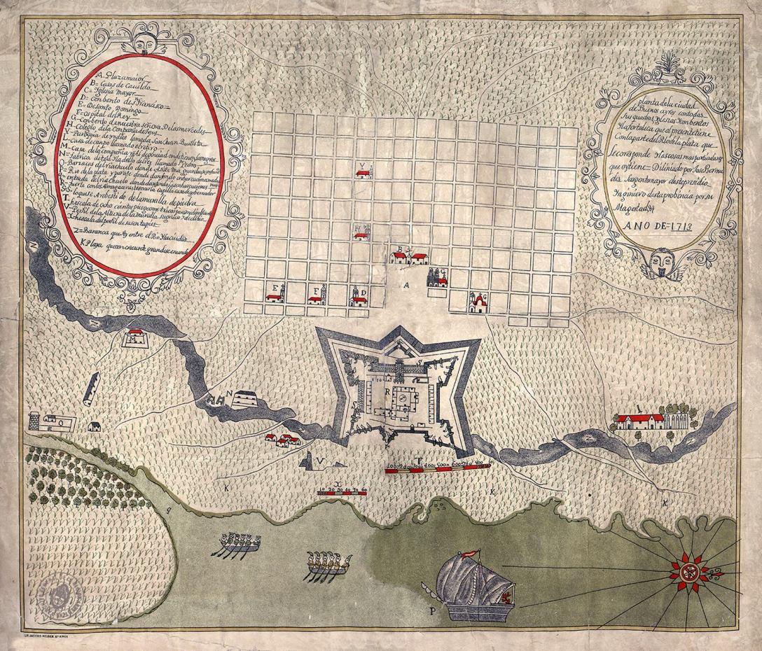 Cartografía de la Ciudad de Buenos Aires. 1713.